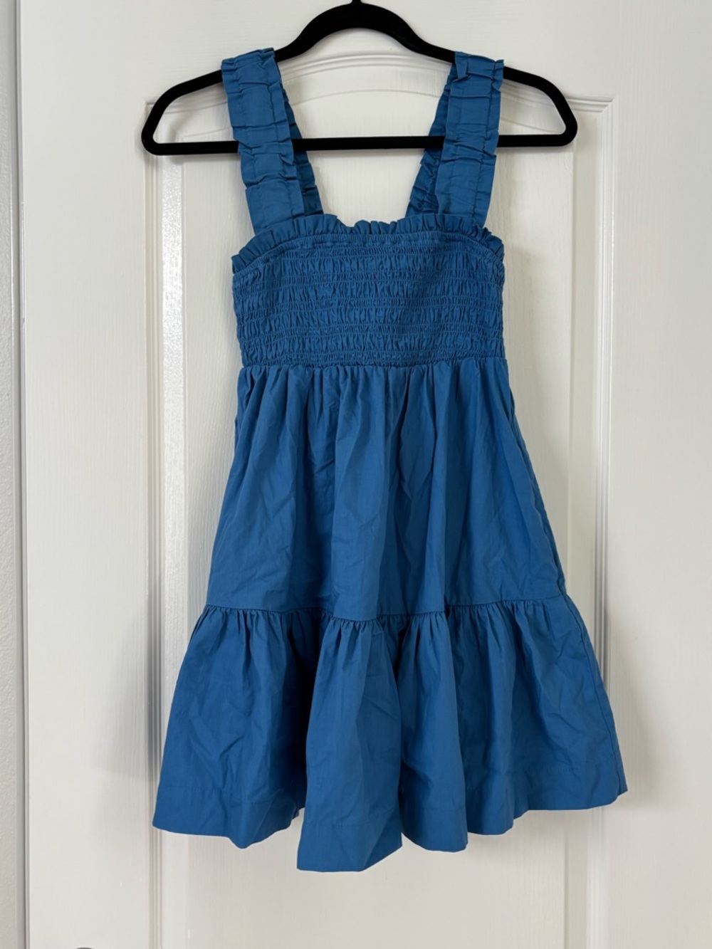 Abercrombie & Fitch Cobalt Blue Smocked Tiered Dress womens